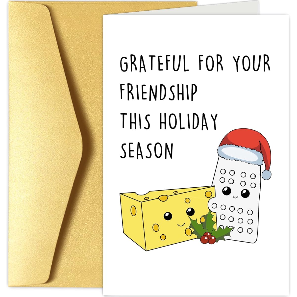 Funny Christmas Cards for Best Friend Merry Christmas Cards Cute Cheesy Christmas Holiday Greeting Cards Thank You for Your Friendship This Holiday Season
