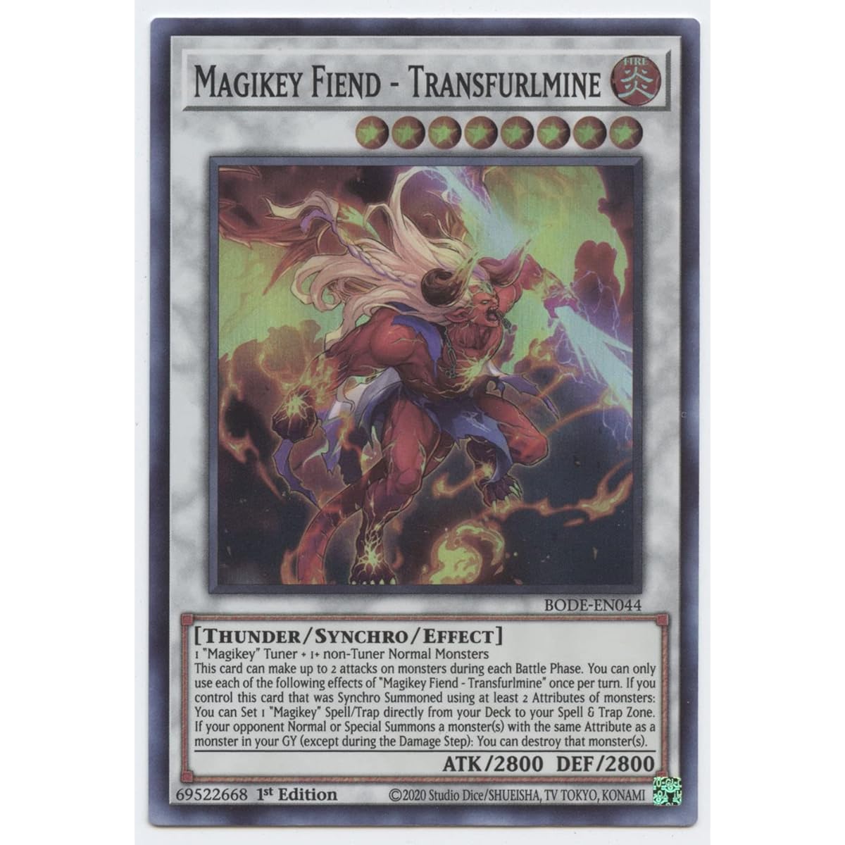 Magikey Fiend - Transful Mine - BODE-EN044 - Super Rare - 1st Edition.