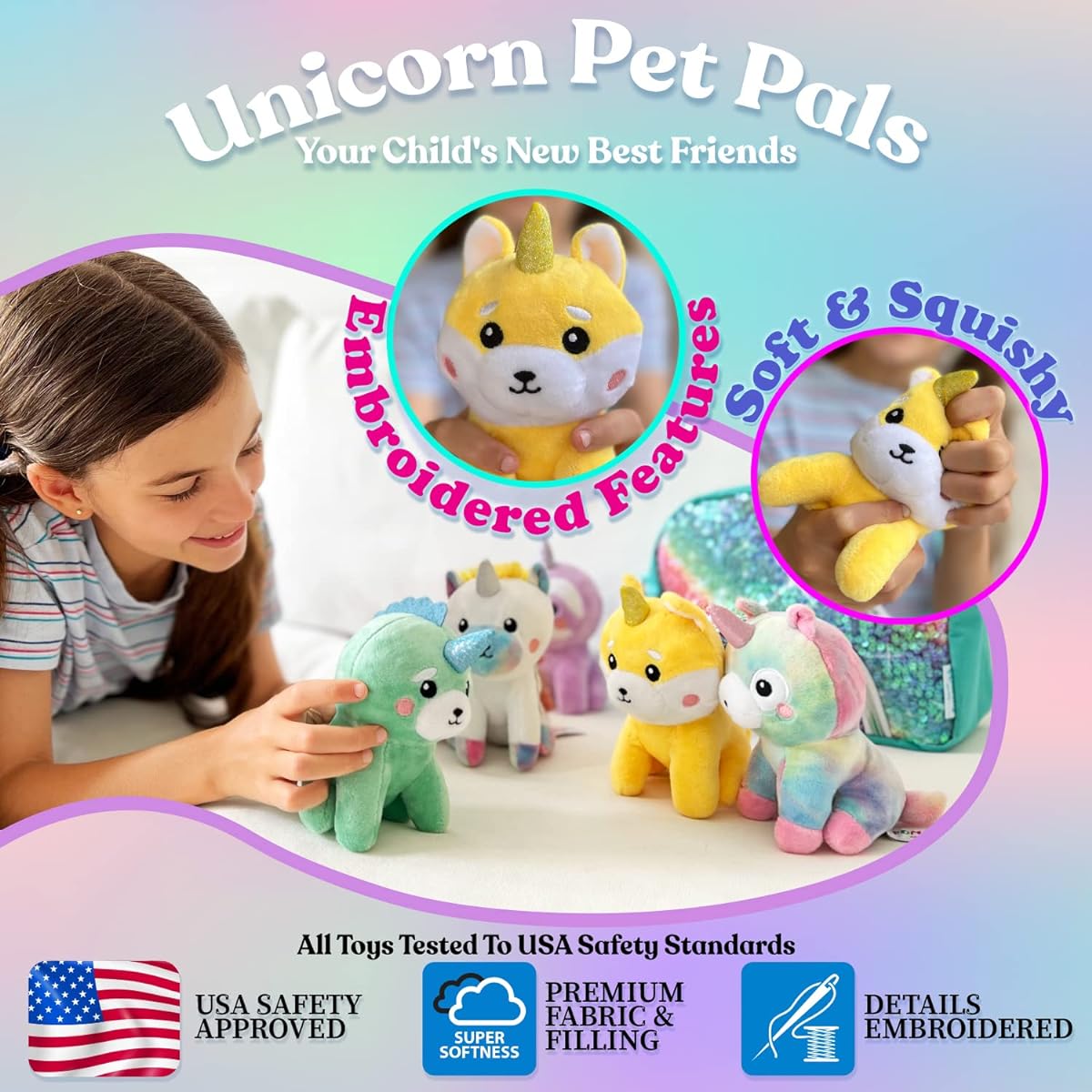 Unicorn Gifts for Girls, Unicorn Plush Toys, Unicorn Toys for Girls, Girls Ages 3, 4, 5, 6, 7, 8, Little Girls Toys, Stuffed Animals, Plush Toys, Rainbow Toys, Wallets, Gifts for Little Girls