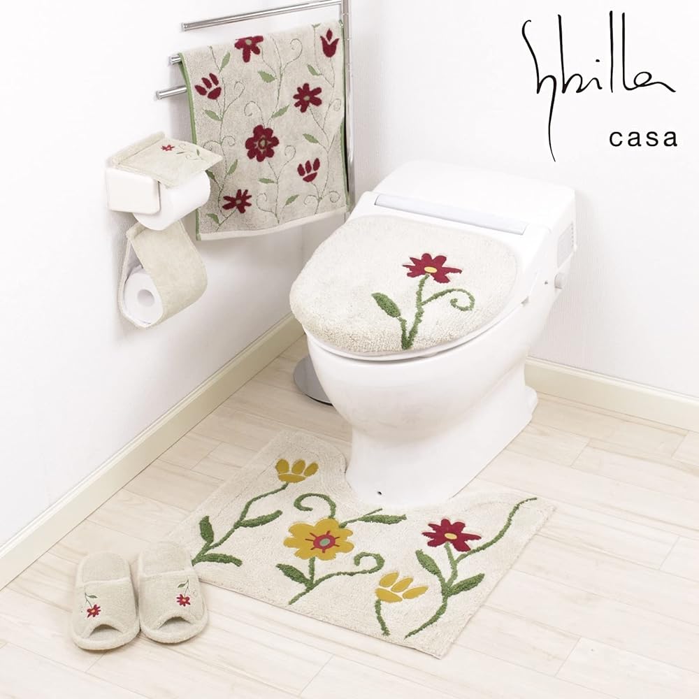 sybilla Flower Garden Toilet Mat Approx. 60 x 60cm Beige 36314