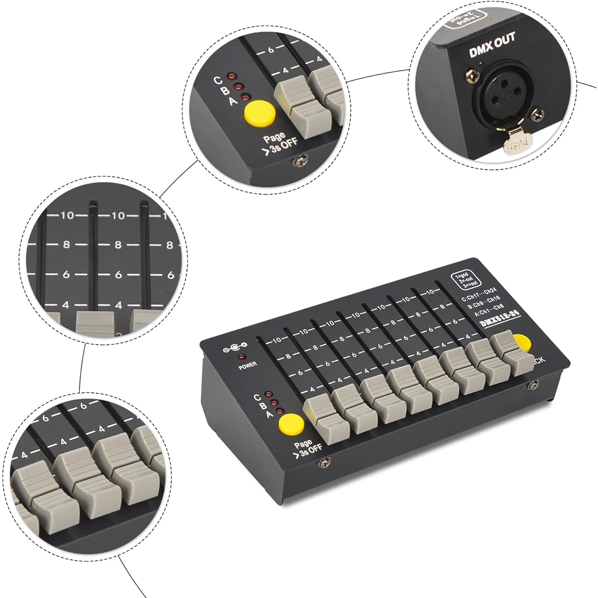MOKA SFX DMX Controller Dj Lights DMX 512 Console Stage Light DMX Light Controller Light Show for Party Disco Pub KTV Bar Stage Light
