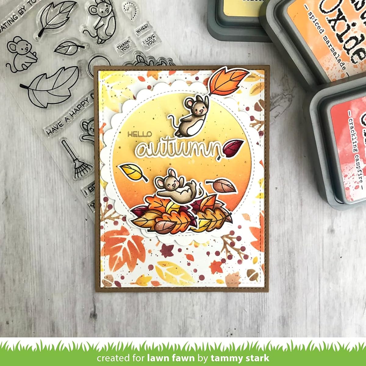 Lawn Fawn You Autumn Know 4" x 6" Clear Stamp Set Lawn Mowing Dies Set of 2 (LF2660, LF2661)