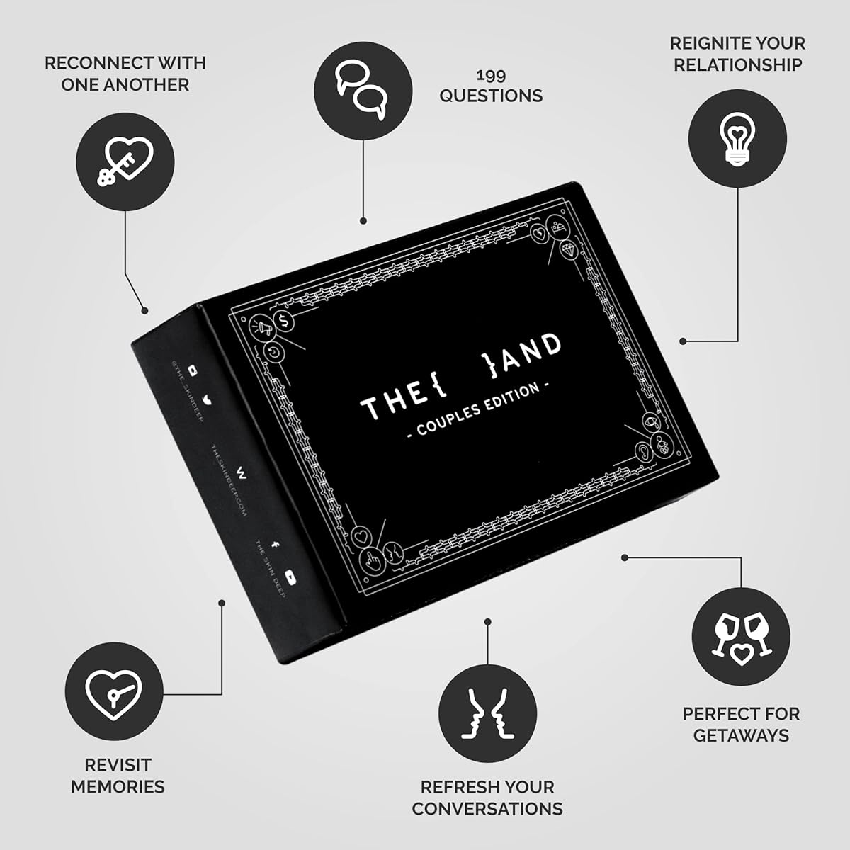 {THE AND} Couples Edition - 199 Meaningful Conversation Cards for Couples - Questions to Deepen Connection and Build Relationships - Intimate and Romantic Couples Card Game for Date Night by The Skin Deep