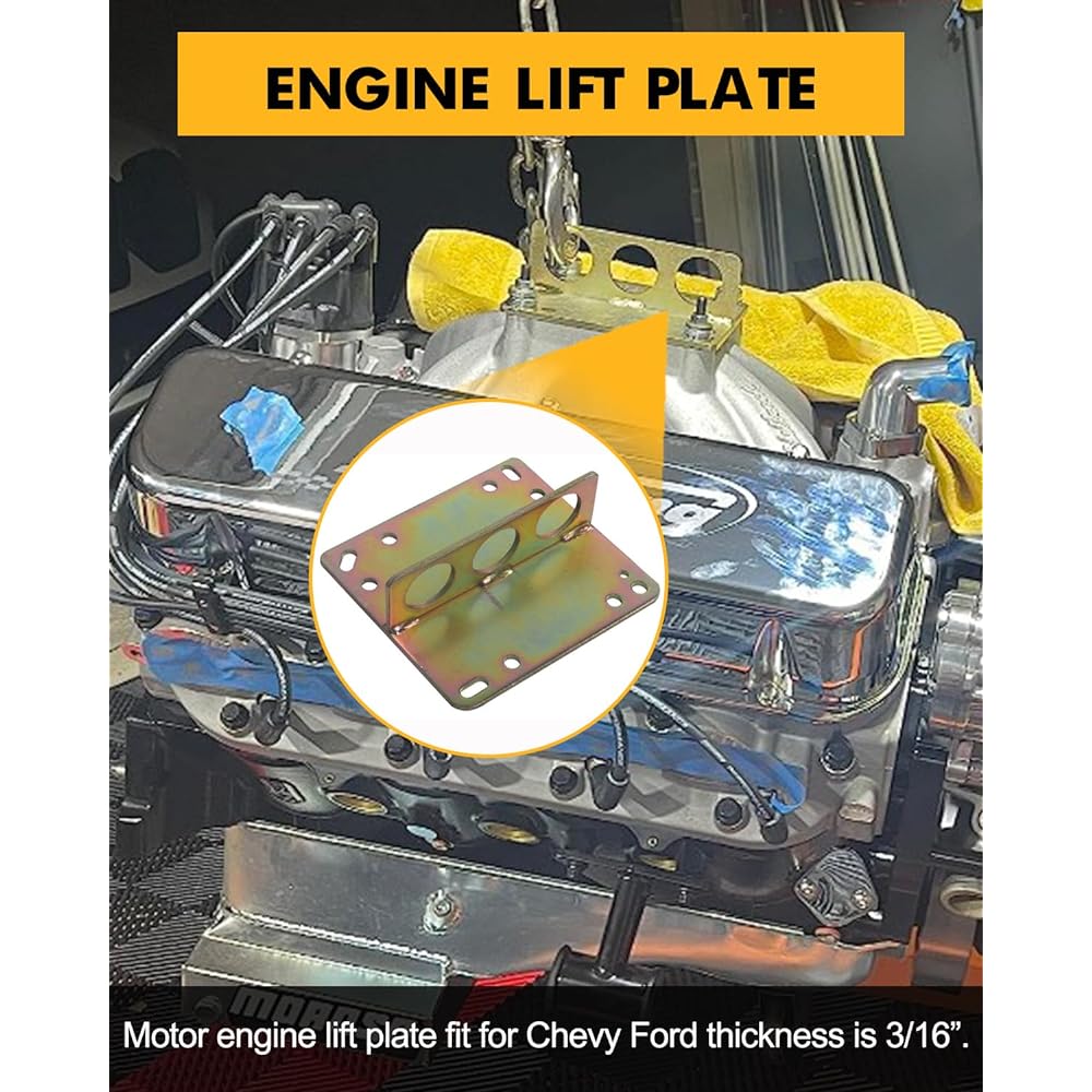 Hydraker Motor Engine Lifting Plate Bracket Carburetor Hoist for SBC BBC Chevrolet Ford