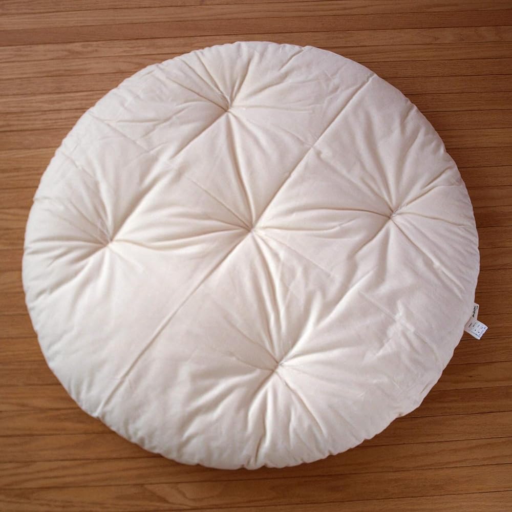Nude Senbei Zabuton & Cover Set, Water Repellent Type, Diameter 100cm, Rakuchu Takaokaya (Floral Green x Nanohana)