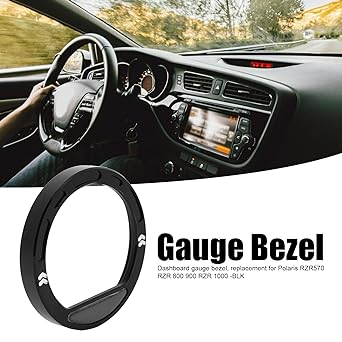 Aramox Front Dashboard Speedometer Gauge Bezel Ring Trim Billet Aluminum Replacement for Polaris RZR570 RZR 800 900 RZR 1000 -BLK(Black)