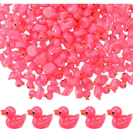 150pcs Pink Little Duck Miniature Duck Mini Resin Duck Bulk Small Plastic Duck Figure Office Home Hide and Seek Prank Game Craft Dollhouse Slime Party Favors Gift