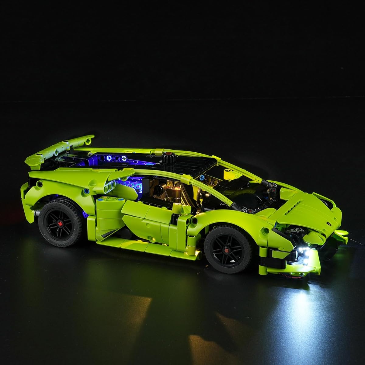 Rorliny LED Light Kit for Lego Technic Lamborghini Huracan Tecnica 42161 Building Set Creative Lighting Kit Compatible with Lego 42161 (Lights Only, No Lego Set)