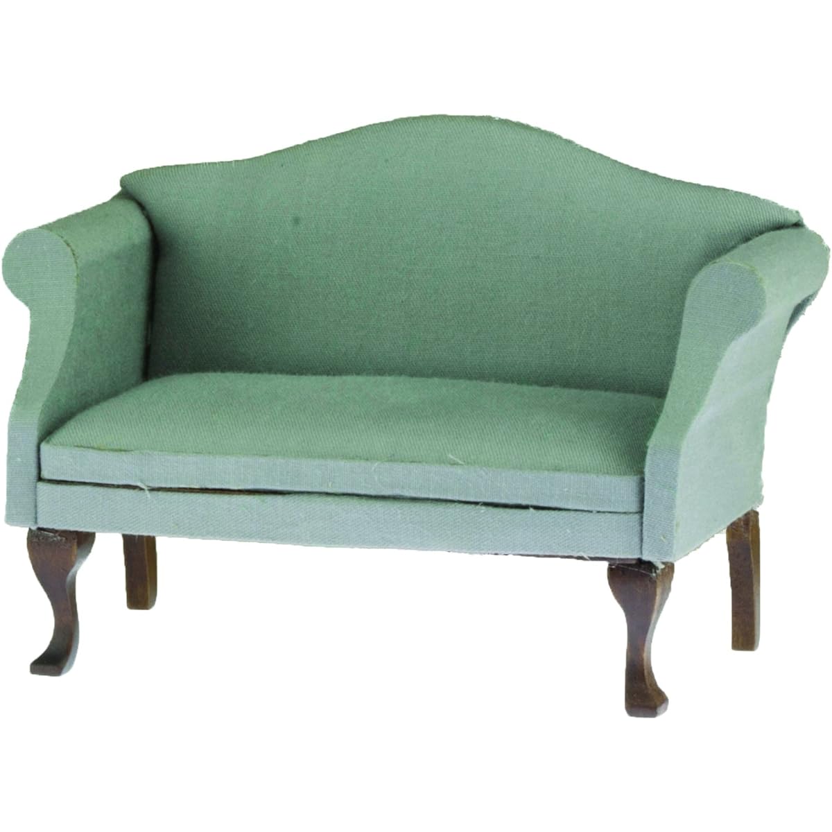 Classics by Handley Dollhouse Sofa, Walnut with Grey Fabric