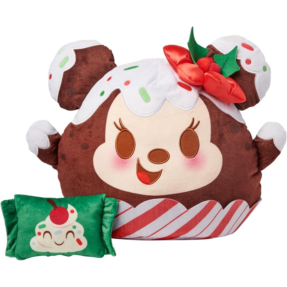 Disney Store Official Minnie Mouse Gusset Ring Plush - 15" Medium Holiday Toffee Pudding - Season's Sweetings Collection for Lovers & Kids