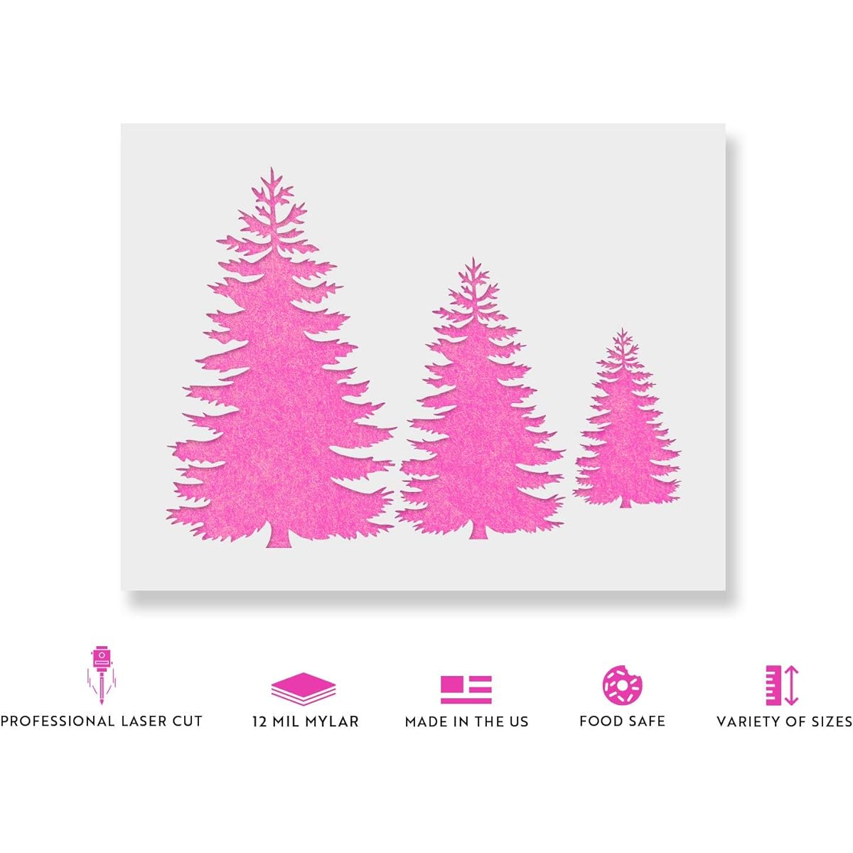 Pine Trees Stencils Reusable Stencils for Painting Mylar Stencils for Crafts and Decorating