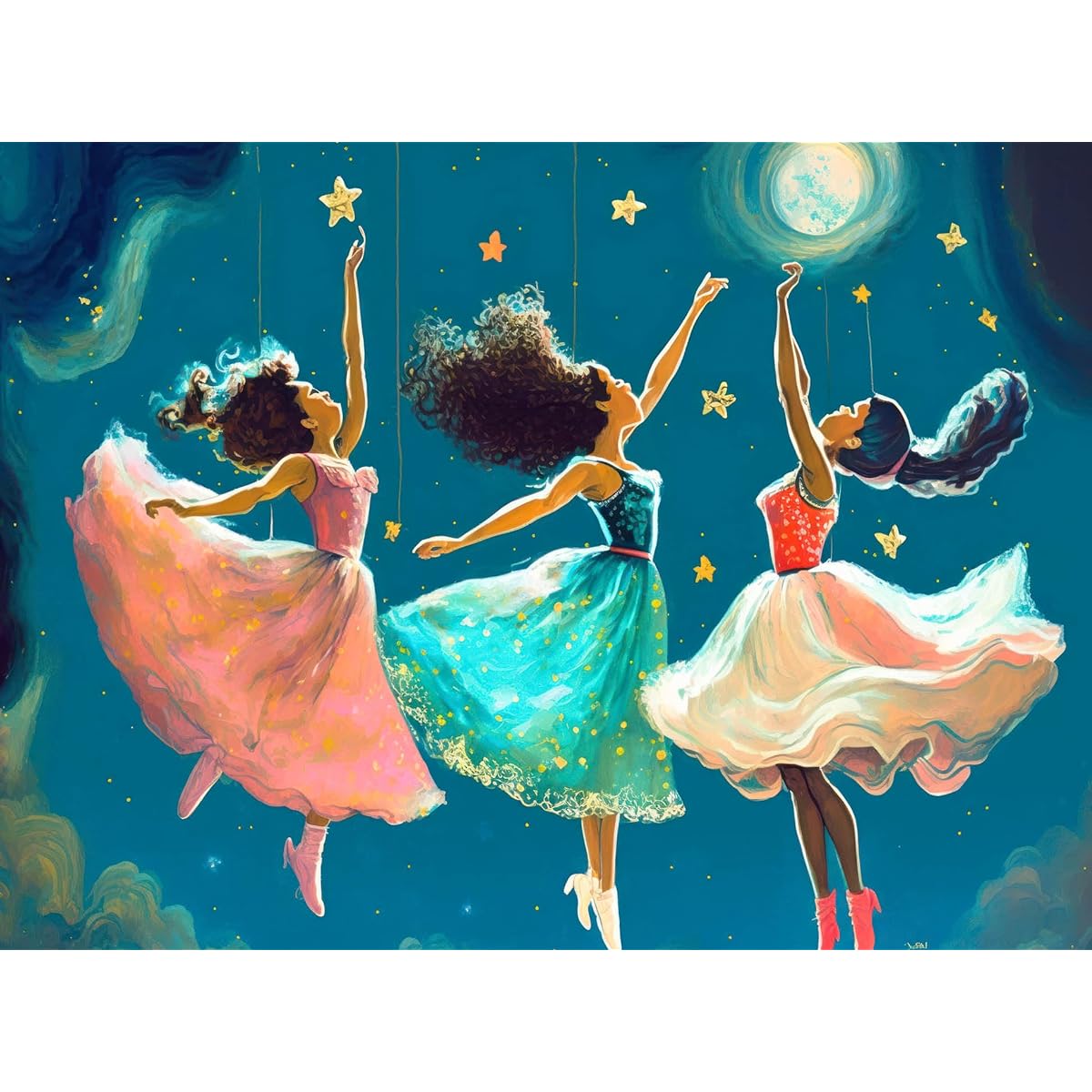 Cross & Glory Reach The Stars 1000 Piece Jigsaw Puzzle for Adults Ballerina Artwork Symbol of Achieving Your Dreams Challenging and Fun Puzzle