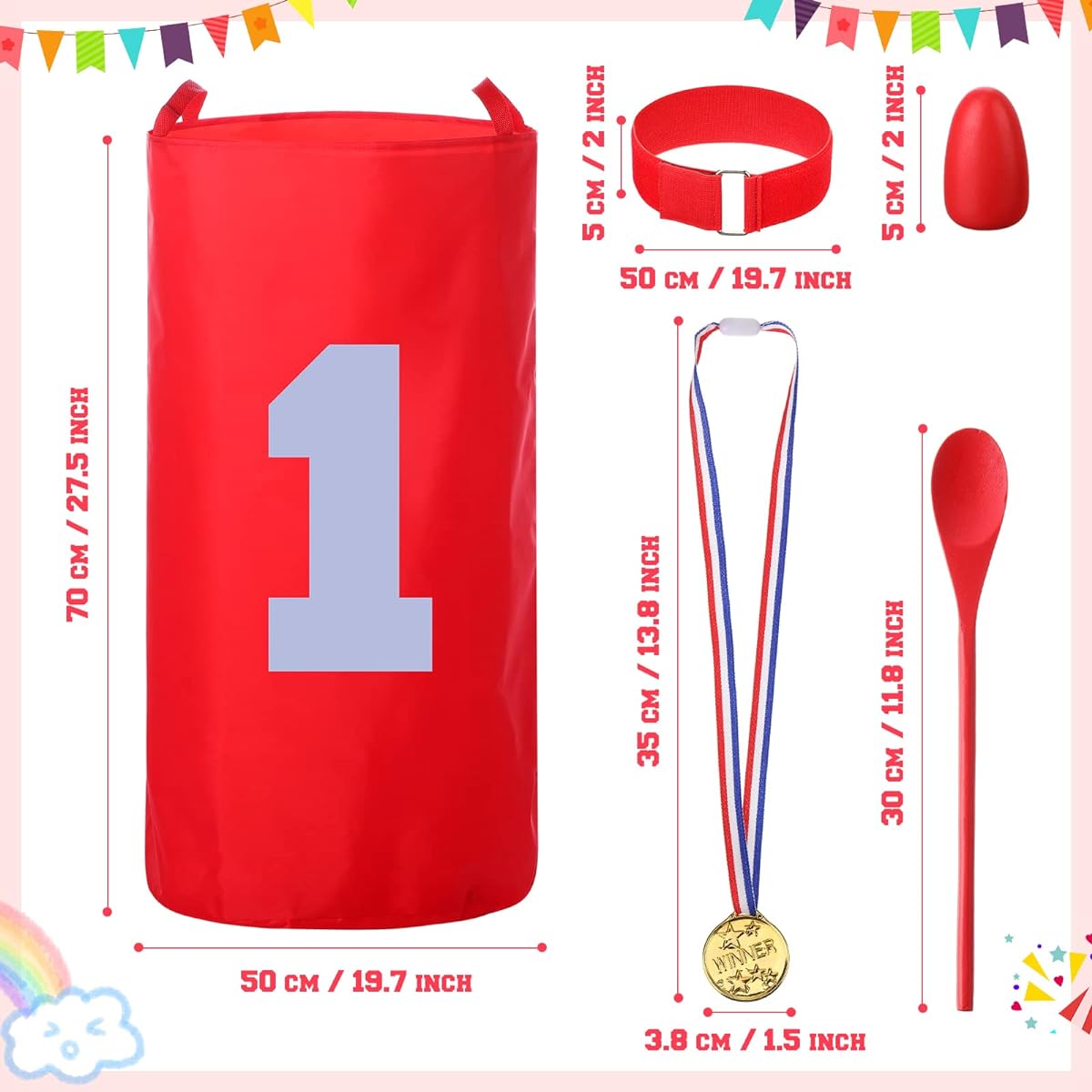 Outdoor Games Potato Sack Race Bags 40 Pack for Kids and Adults with 3 Legged Race Bands, Egg and Spoon Races, Backyard, Field Day, Birthday Party Games, Outdoor, Carnival, Lawn Games, Kids and Family