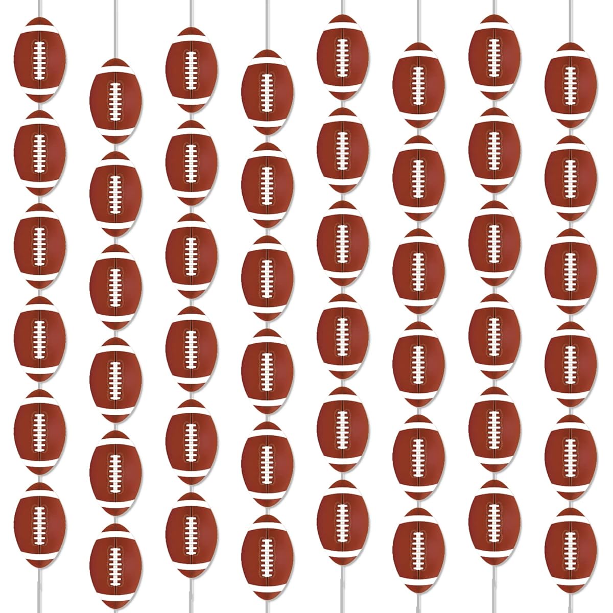 Football Party Banner Garland Kit 8 Pack Football Hanging Swirls Football Party Supplies Decorations Paper Cutouts for Birthday Party Home Classroom Favors Decor