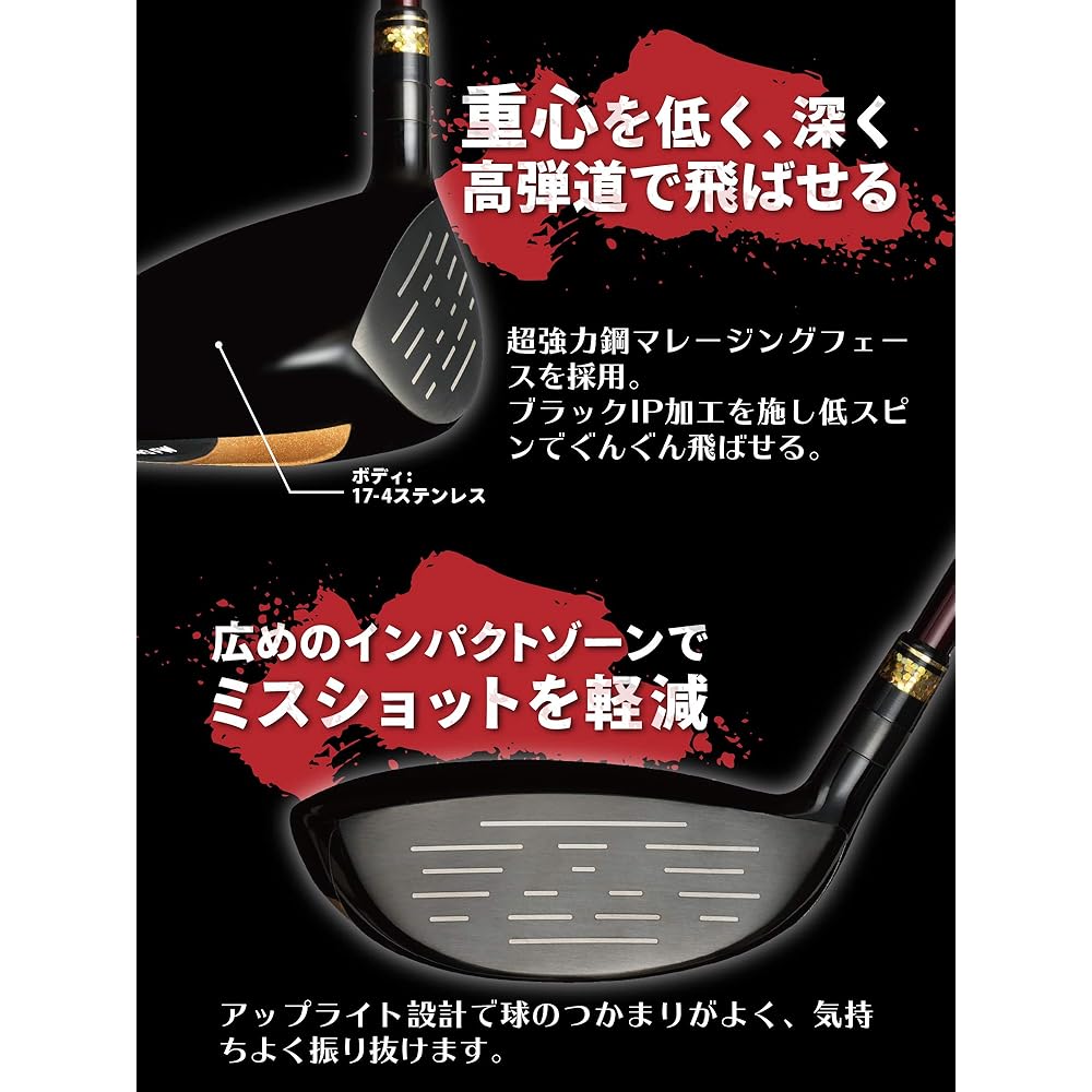 Mutsumi Honma MH500X2 Fairway Wood Carbon Shaft with Head Cover (15, SR)