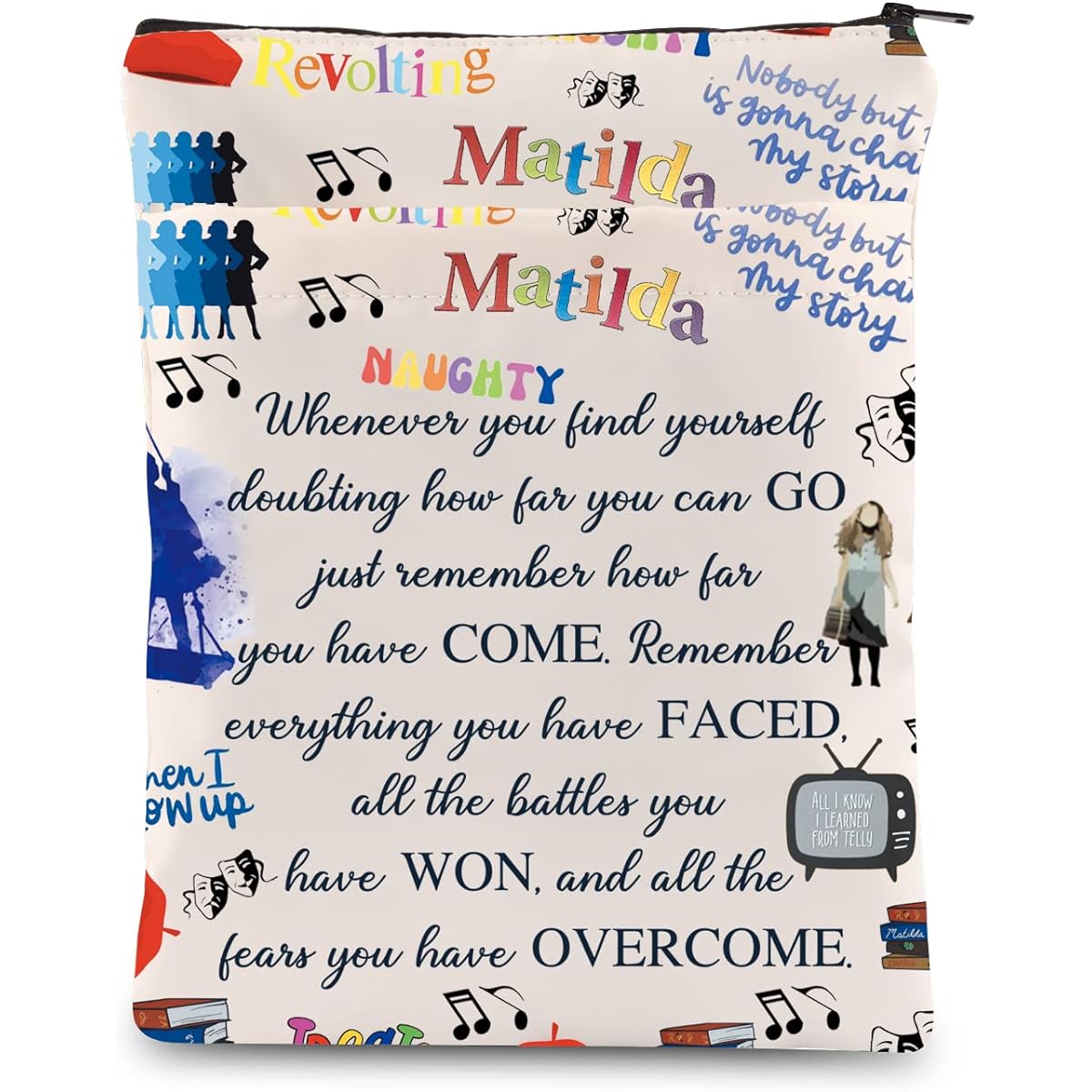 MAOFAED Broadway Musical When I Grow Up Book Sleeve Musical Theatre Broadway Gifts Bookworm Gifts for Women (GrowMatilda BSL)