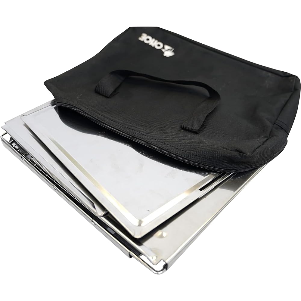 Onoe Seisakusho (ONOE) Folding BBQ Stove II F-2527-2 Can be used on ABS table Includes storage bag V-shaped structure saves charcoal and improves combustion efficiency Main body made of stainless steel Easy assembly/storage Perfect for fishing/leisure Ca