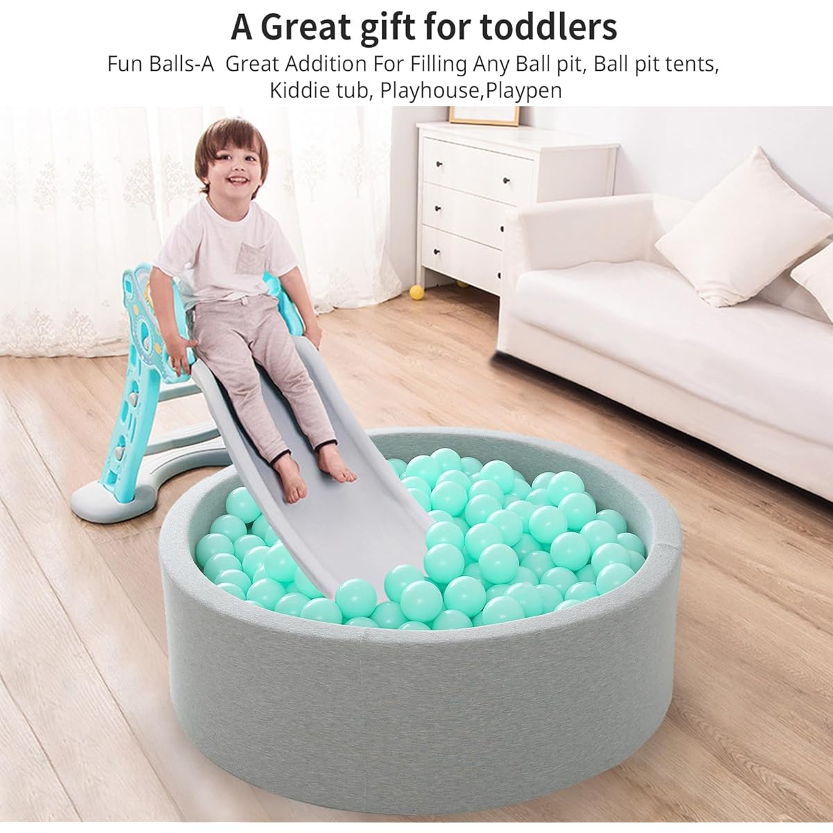 Heopeis Ball Pit Ball - 2.7" Plastic Ball Play Ball BPA Free Phthalate Free Non-Toxic Play Ball Kids Ball Pit Party Birthday Ball Pool Tent