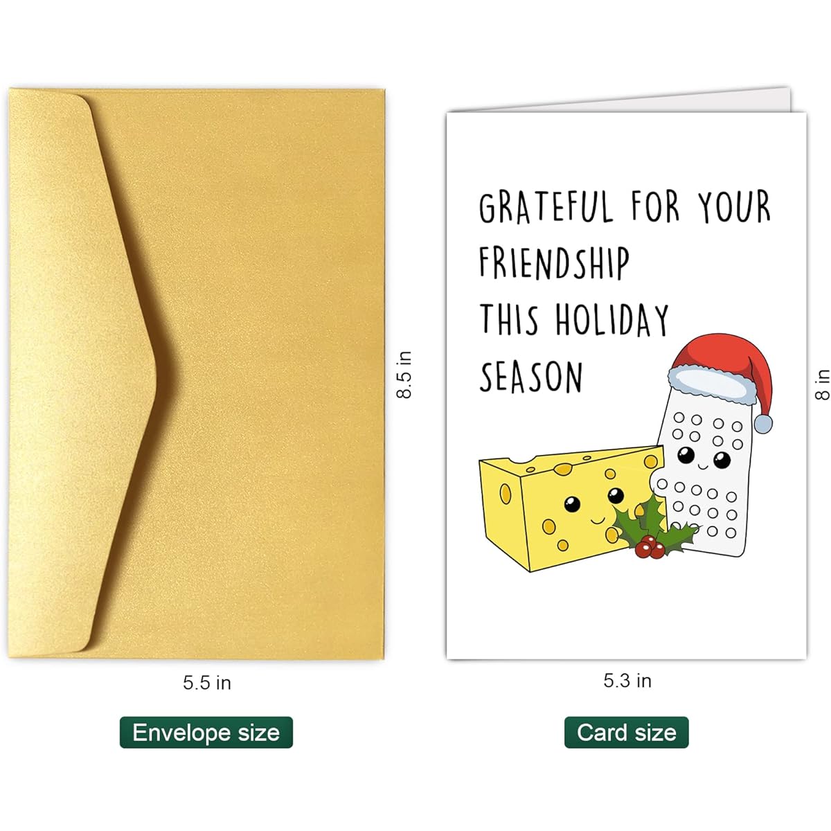 Funny Christmas Cards for Best Friend Merry Christmas Cards Cute Cheesy Christmas Holiday Greeting Cards Thank You for Your Friendship This Holiday Season