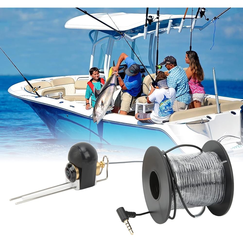 Single Fishing Camera, Marine HD 3.5mm Plug Underwater CVBS Fish Finder Camera with Fishing Cable (30m / 98.4ft)