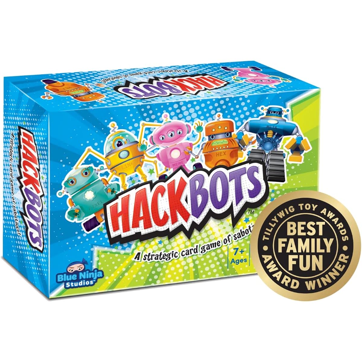 Blue Ninja Studios Hackbot - Award Winning Easy Strategy Card Game with Robots - Family Party Game for Kids, Teens and Adults, Ages 7+, 2-5 Players