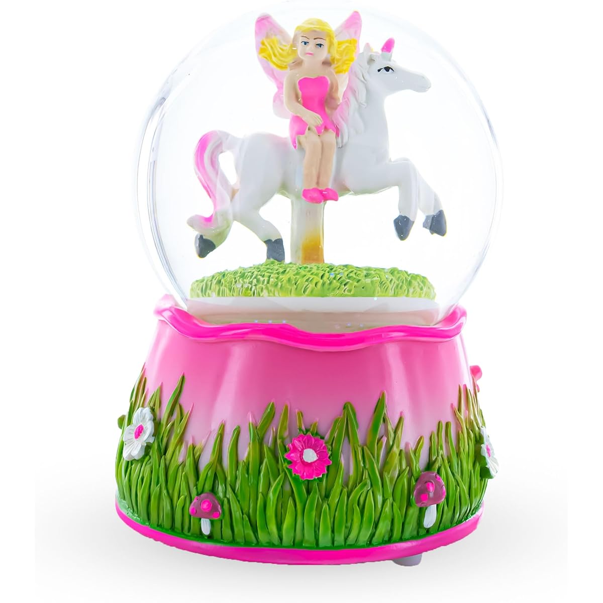 Magical Fairytale Ride: Unicorn Carousel with Fairy - Musical Water Snow Globe