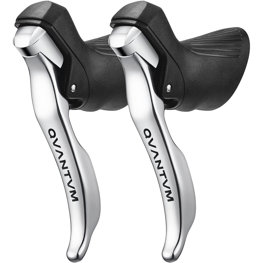 SENSAH Silver STI Lever Bicycle Left/Right Derailleur/Shifter › Shift Lever 2X7s/2X8S/2X10 / 2X9S/2X11s (QUANTUM Silver (2x10) Compatibility 4700)