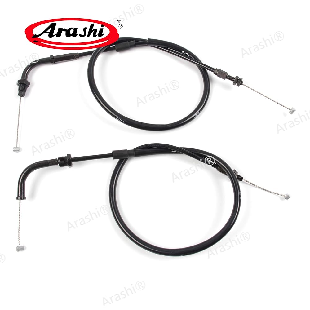 Arashi Throttle Cable and Clutch Cable Fits Honda CBR600RR 2003-2006 Motorcycle Replacement Accessories Black
