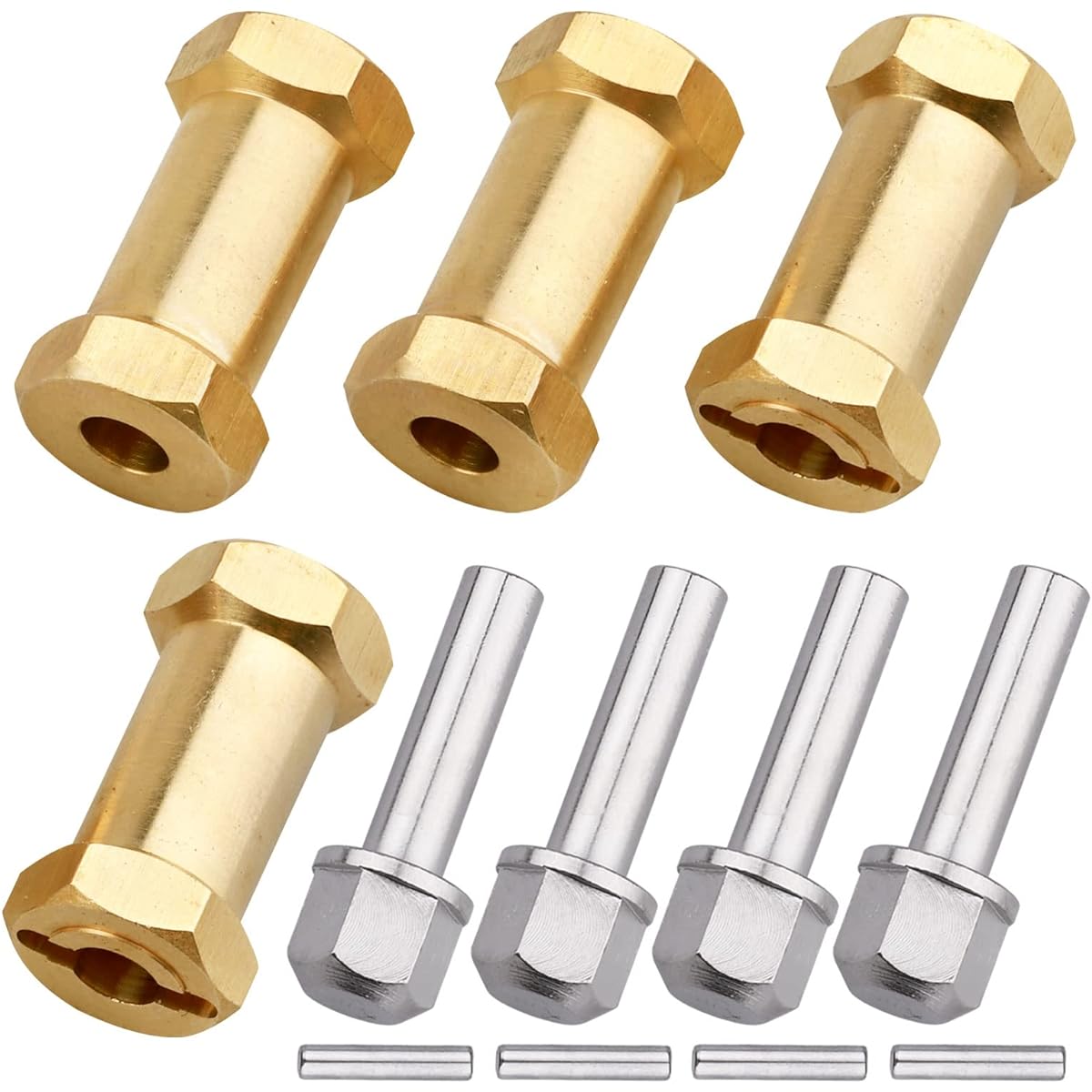 CrazyHobby Brass RC 12mm Wheel Spacer Extension Wheel Hub Hex Drive Adapter for 1/10 RC Crawler Axial SCX10 & SCX10 II 90046 D90 (25mm)