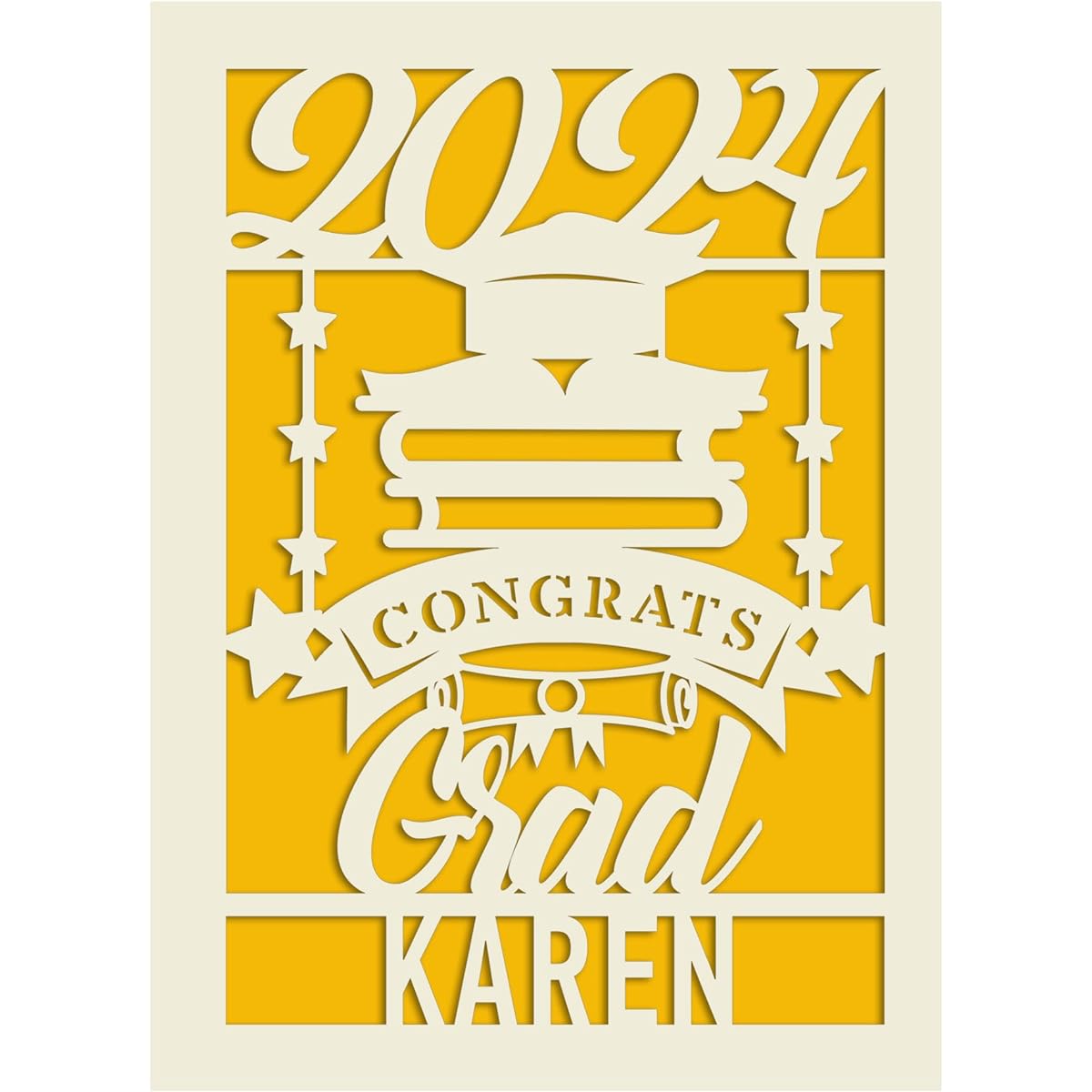 EDSG Personalized Graduation Cards Greeting Cards Graduation Gifts Class of 2023 Graduation Gifts Congratulations Laser Paper Cut for Him/Her/Friend/Classmate/Roommate/Daughter(Gold)
