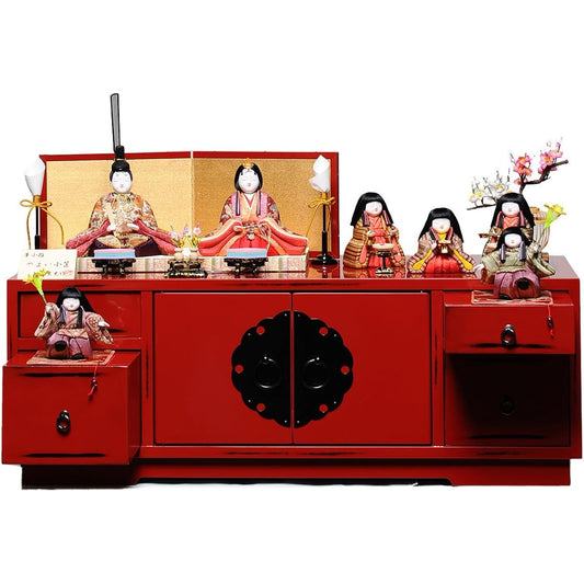 [Hina Dolls] [Wood-grained storage] Wood-grained dolls: Yayoi Small box: Made by Toko Kakinuma [Wood-grained 7 dolls]