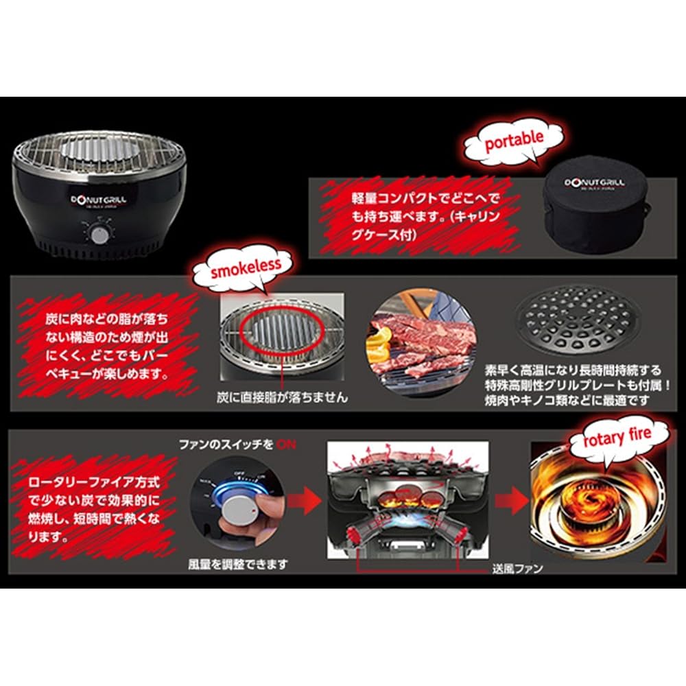 yamano creates smokeless donut grill with electric firepower adjustment function RL2806