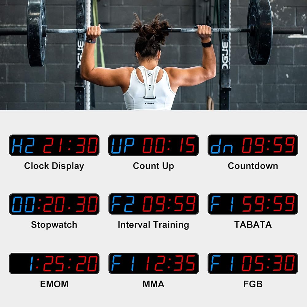 Jhering Sports Timer, Portable Fitness Timer, Rechargeable and Interval Timer with Built-in Magnetic Spine, Digital Timer Suitable for Home, Gym, Indoor and Outdoor 1.5"