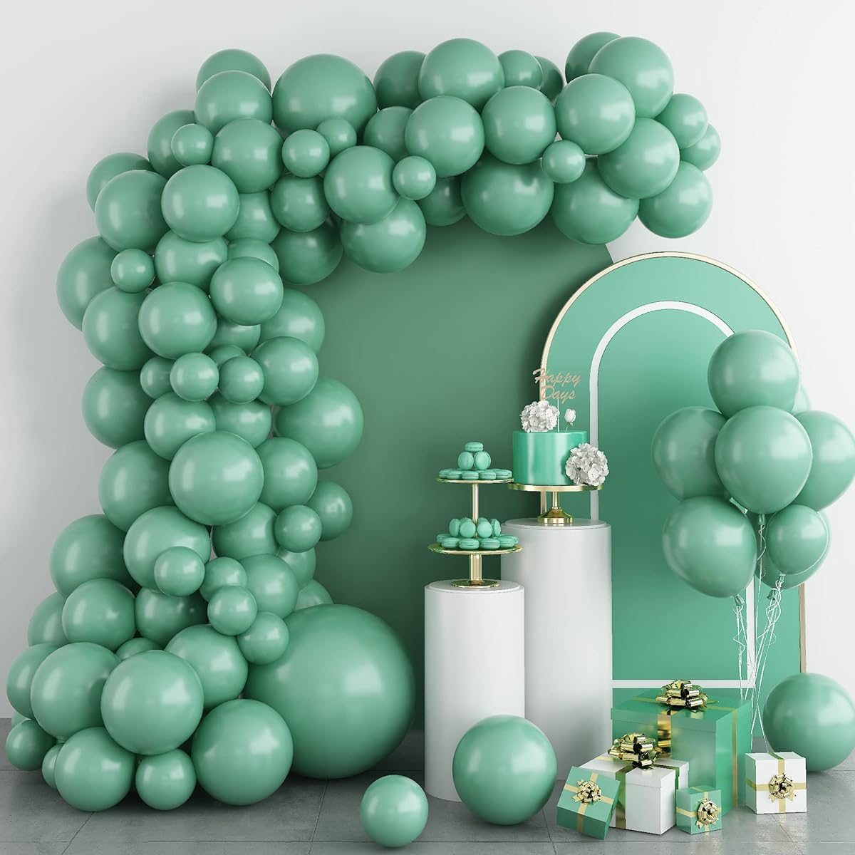 GREMAG Balloon Arch Kit, Sage Bean Green Balloon Garland Kit, 86pcs Latex Balloons Party Balloons, 10 12 18 inch Different Sizes, Birthday Decorations, Party Supplies, Wedding Party Decorations