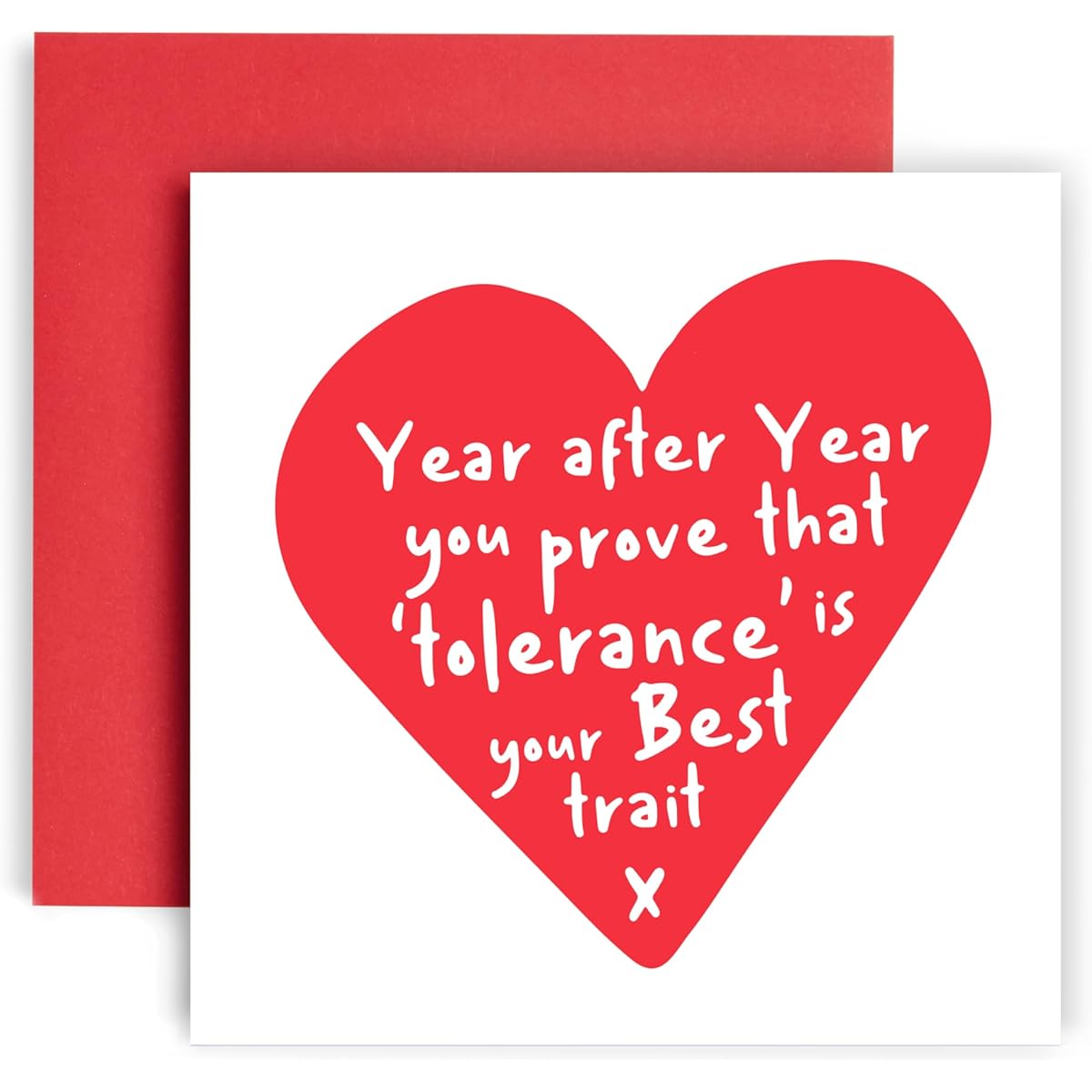 Huxters Anniversary Cards for Men and Women - Tolerance is your best Wife Happy Birthday Card for Husband Wedding Anniversary Wife Husband - Funny Anniversary Cards