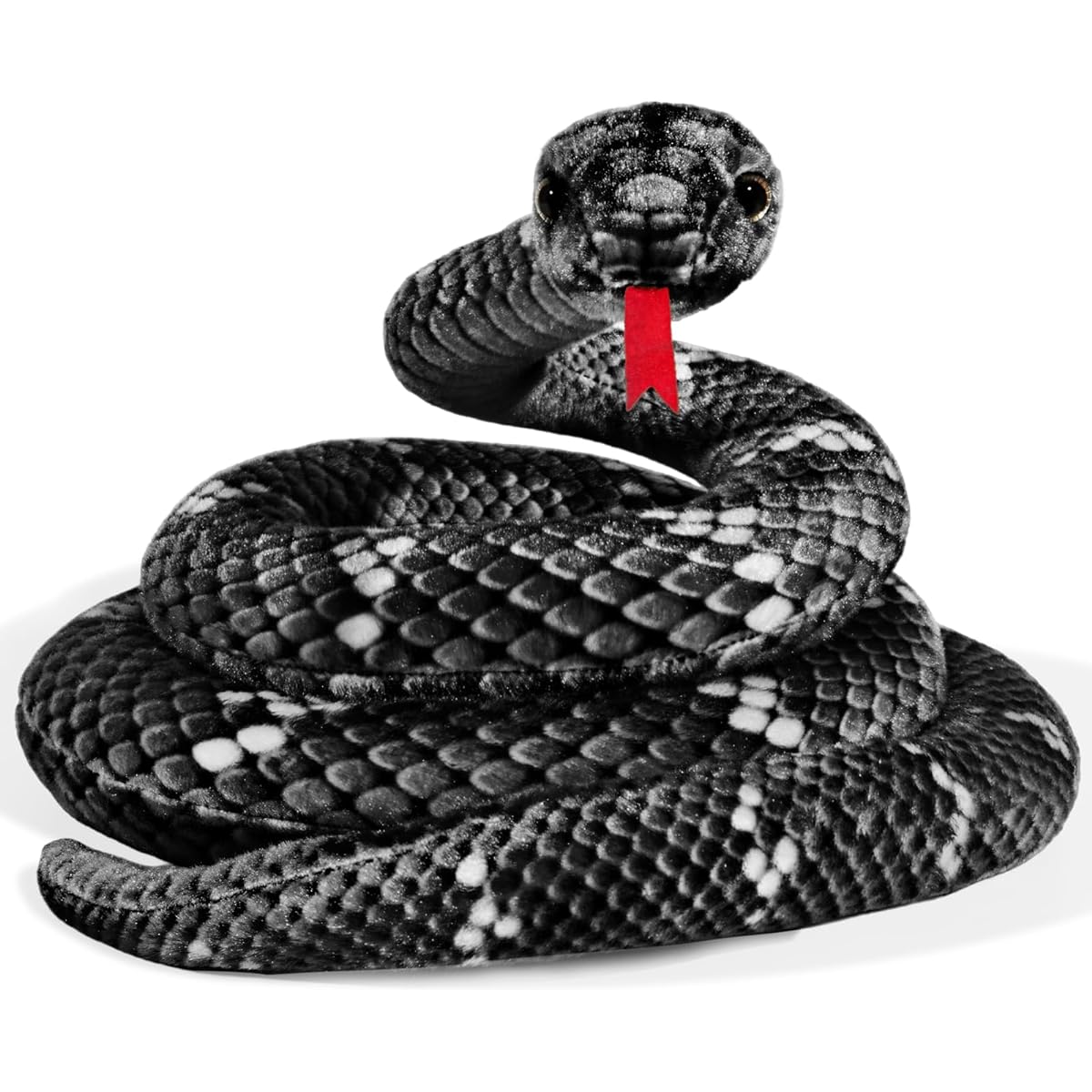 MGZTTHW Snake Stuffed Animal, 80" Large Snake Plush Toy for Kids, Giant Snake Stuffed Animal, Snake Birthday Gift Party Prank Props (Black)