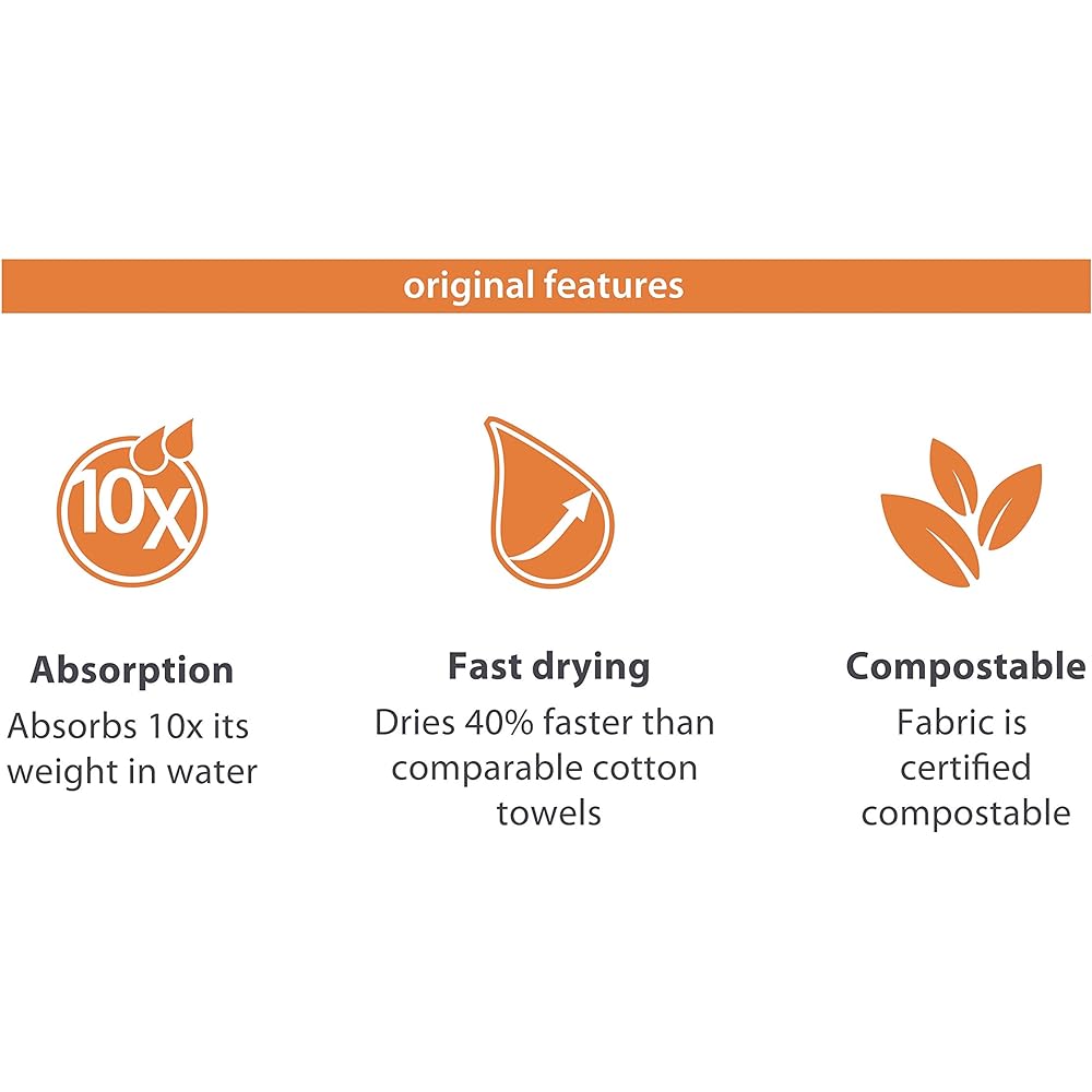 Packtowl Water Absorbent Towel Soft with Storage Pouch Original [Genuine Japanese Product]
