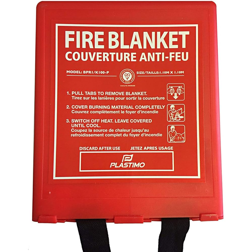 PLASTIMO Marine/Disaster Prevention Fire Blanket Fiberglass 1m x 1m 65757D