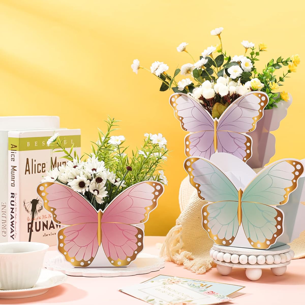 Fuutreo 6pcs Butterfly Centerpieces for Baby Shower Birthday Tea Party Favors Decorations Butterfly Decorations for Table Butterfly Theme Party Supplies Wedding