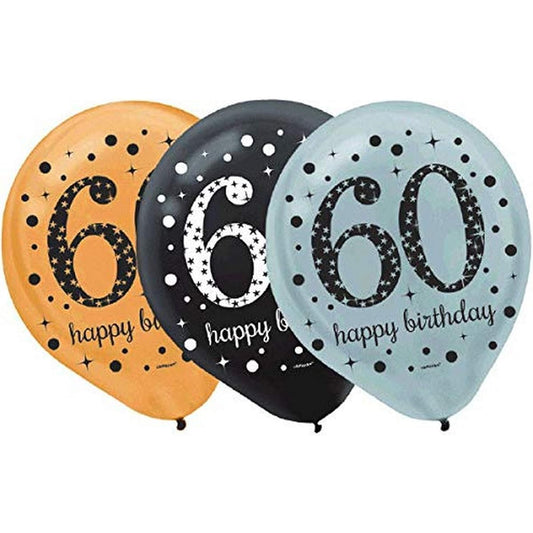 Amscan Sparkling Celebration 60 30cm Latex Balloons (6 ct)