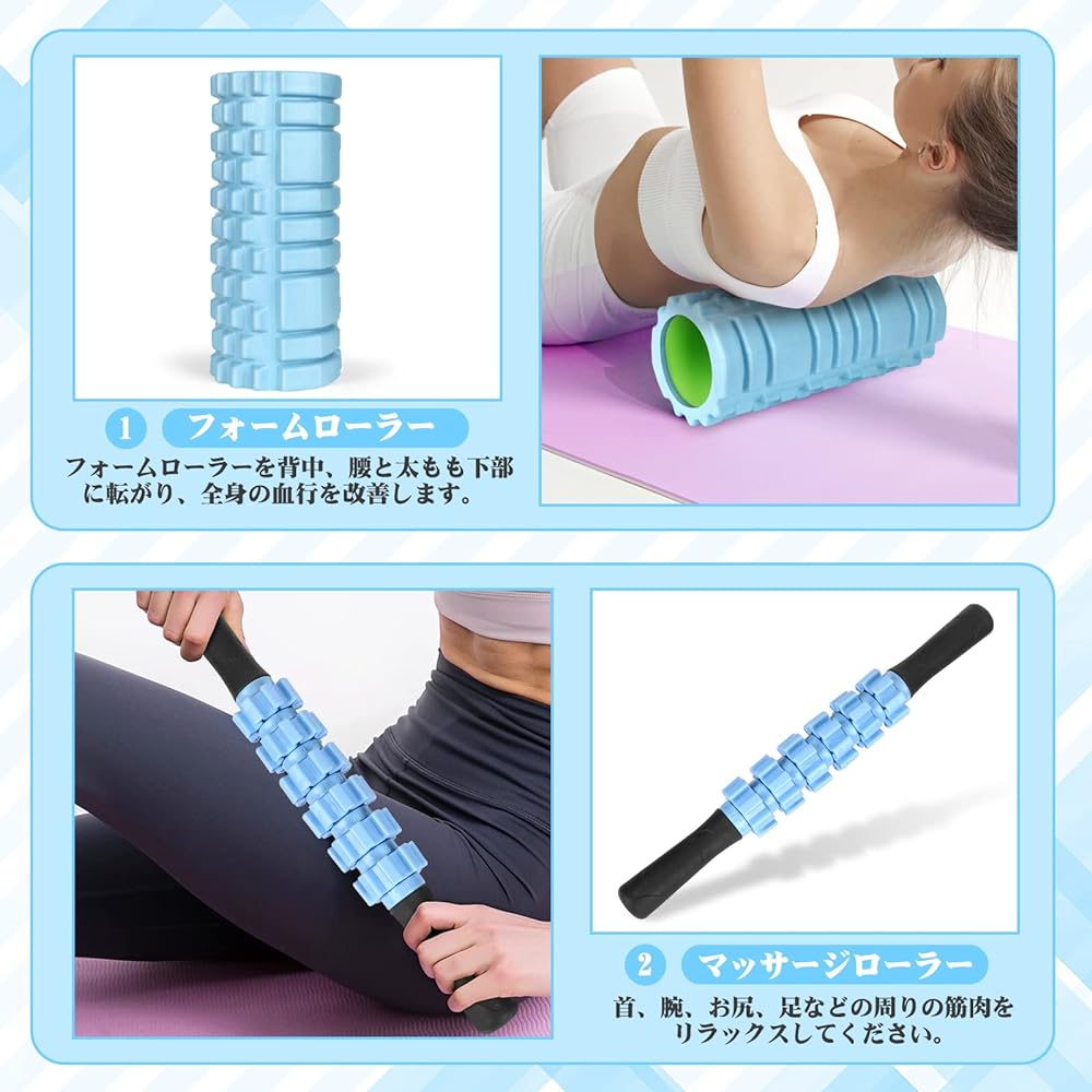 Rondofy Foam Roller Fascia Release [2023 Industry Model] 500KG Load Capacity Kinmaku Roller Muscle Loosening Cellulite Roller Stretching Supplies 5 Piece Set Storage Bag/Japanese Manual Included