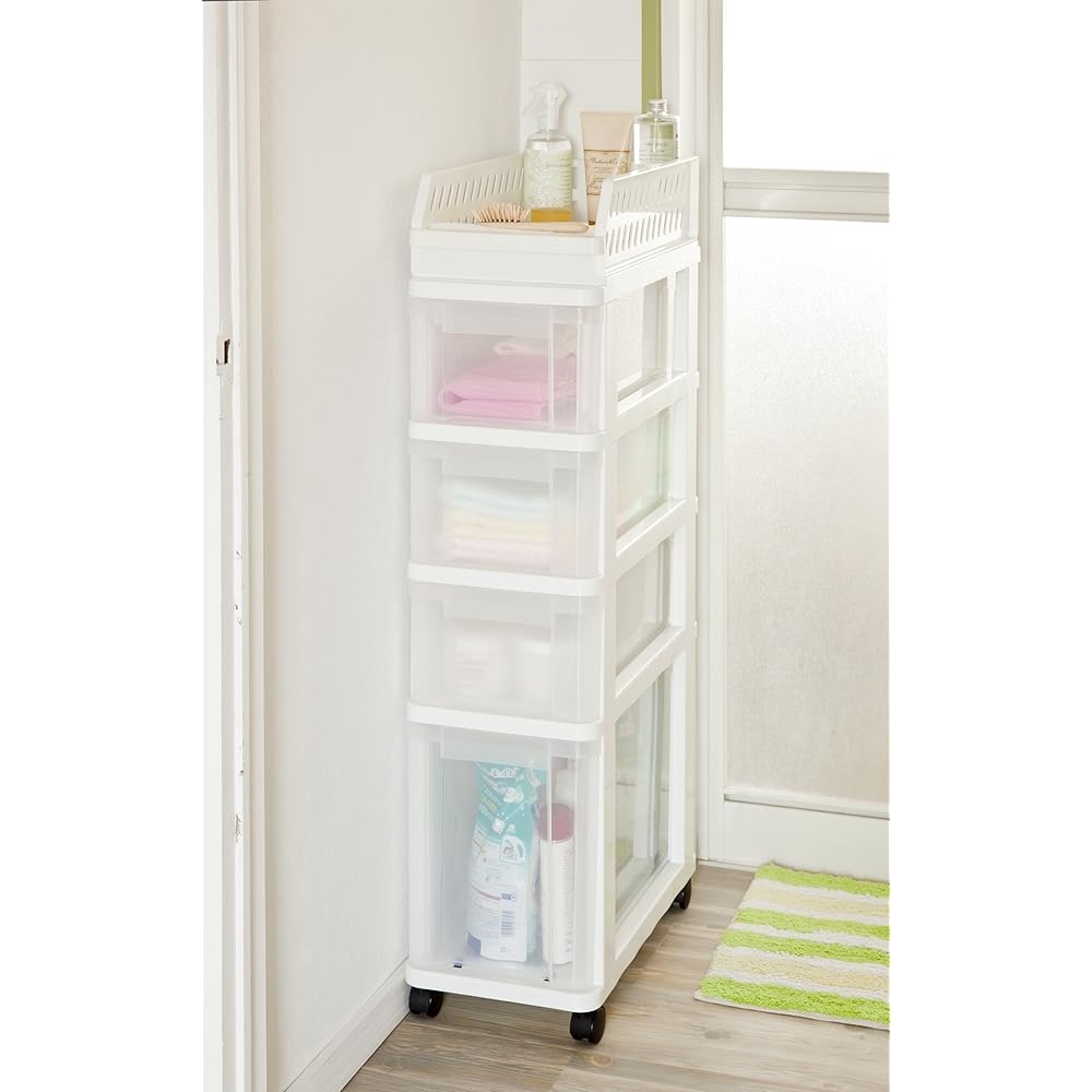 Kimoto Chemical Industry [Gap Stocker 4 Tiers 52652] Gap Storage Gap Storage Storage Stocker Storage Case Kitchen Storage Living Storage Bath Storage