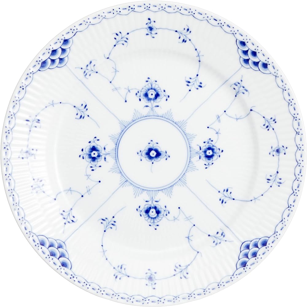 [Regular Imported Product] Royal Copenhagen Blue Fluted Half Lace Plate Dish 25cm Wedding Gift Present 1017224