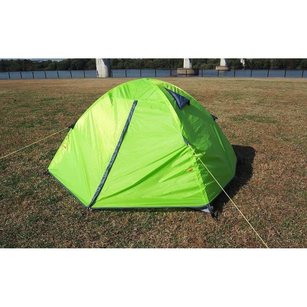 Rigalle Mercury Can be carried in a backpack, tent for 1 to 2 people, width 200cm x depth 140cm x height 105cm [yellow green]