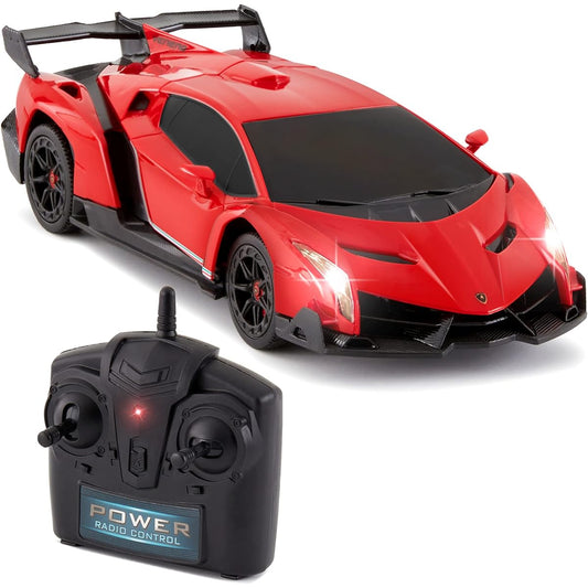 Best Choice Products 1/24 Officially Licensed RC Lamborghini Veneno Sport Racing Car W/ 27MHz Remote Controller Lamborghini Sports Racing Car Red Radio Controlled Remote Controller [Imported Product]