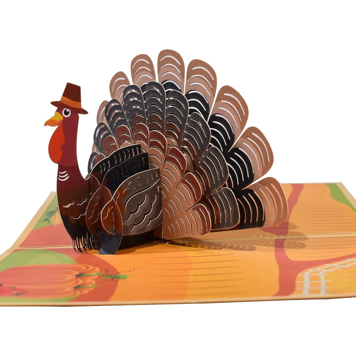 GREETING ART 3D Turkey Pop Up Card Pop Up Thanksgiving Card with Envelope Turkey Fall Birthday Card Gratitude Anniversary Card
