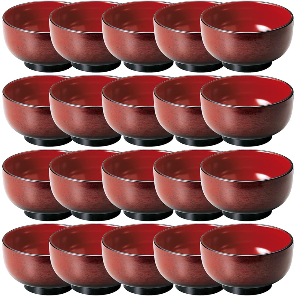 [Commercial Use Set] Fukui Craft 5.0 inch Fuki Bowl Goto Naigin Vermilion Paint (10 pieces) 90040232
