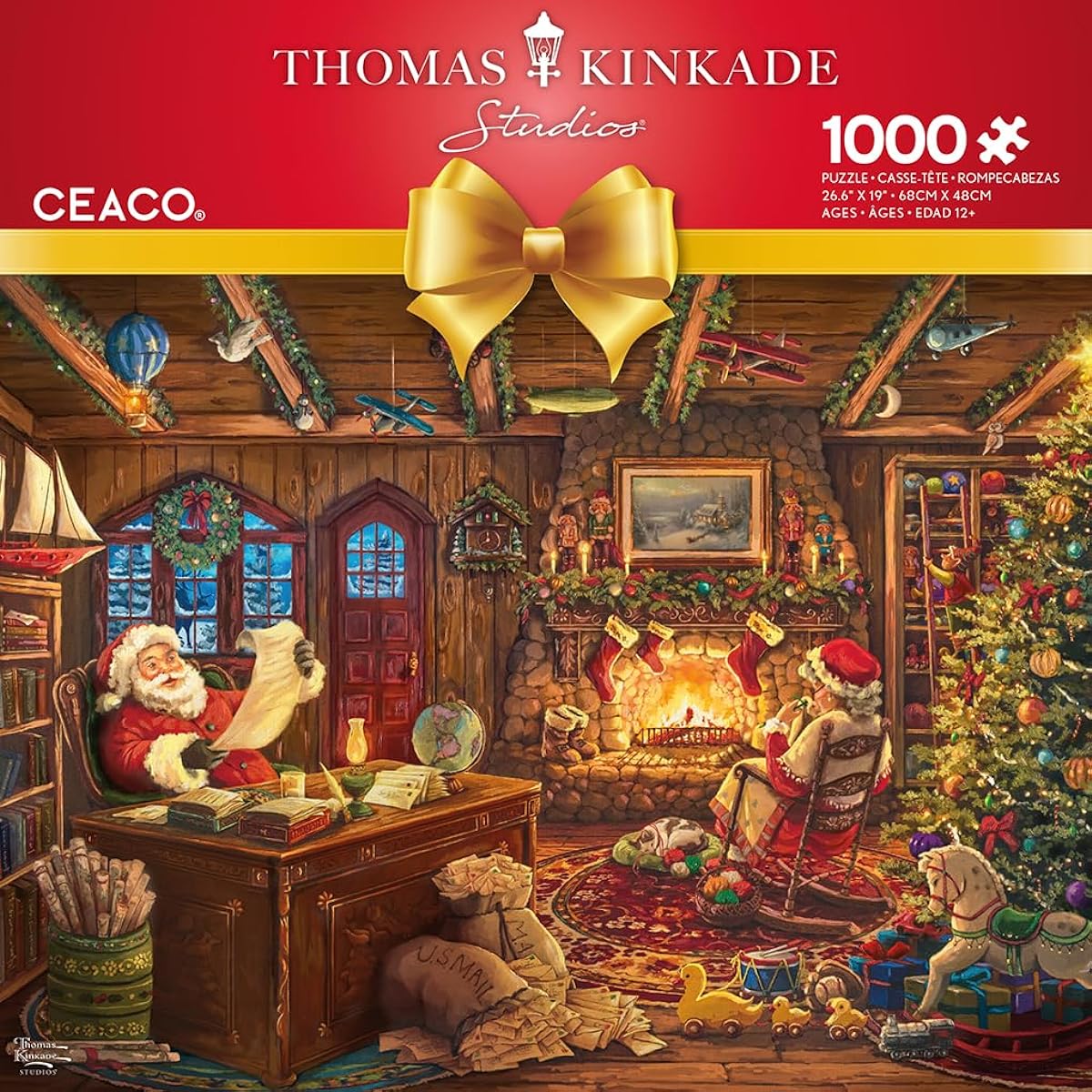 Ceaco - Thomas Kinkade - Holidays - Santa Checks His List - 1000 Piece Jigsaw Puzzle
