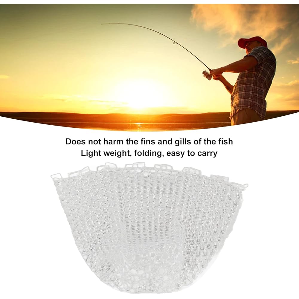 Tamo Net 55cm Large Tamo Net Rubber Net Landing Net Spare Net Replacement Net Iso Replacement Net Fishing Net Fishing Sea Fishing Compact Folding Lightweight & Portable White