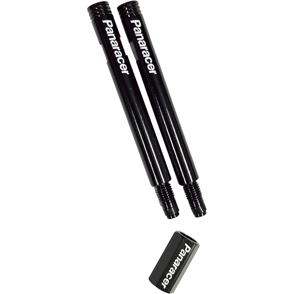 Panaracer Supplies Valve Extender (Black/Blue) (20mm/50mm) Set of 2 [For 2 Piece Presta Valve] Valve Core Tool Included